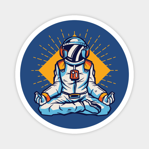 Meditating Astronaut Illustration // Outer Space, Inner Peace Magnet by SLAG_Creative